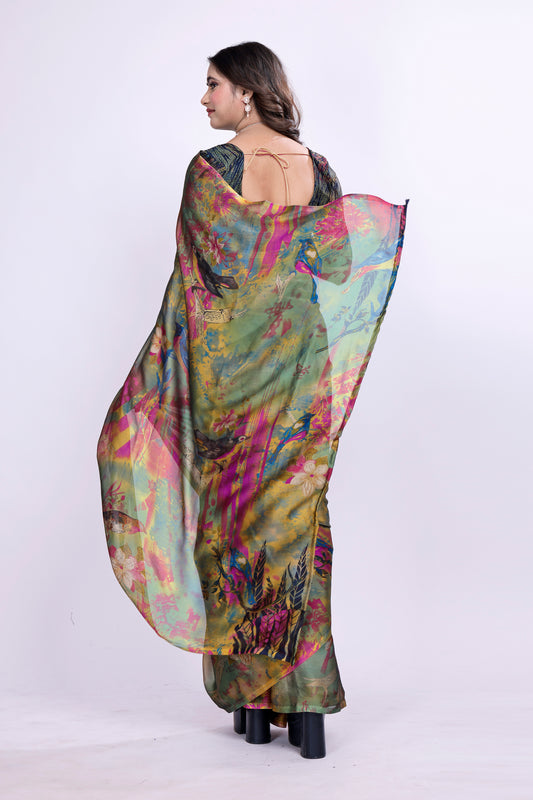 PRINTED FANCY CHIFFON SAREE