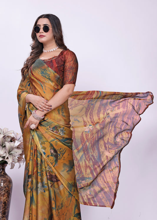 PRINTED FANCY CHIFFON SAREE