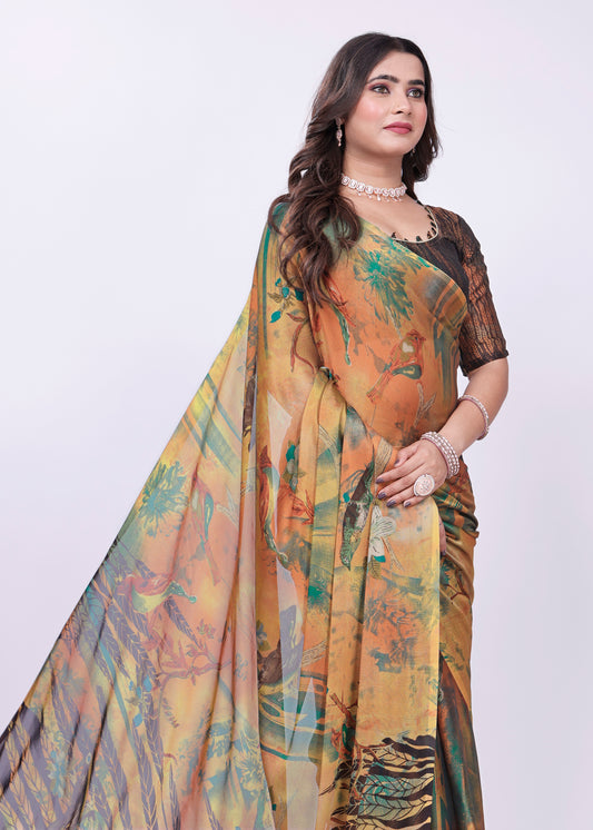 PRINTED FANCY CHIFFON SAREE