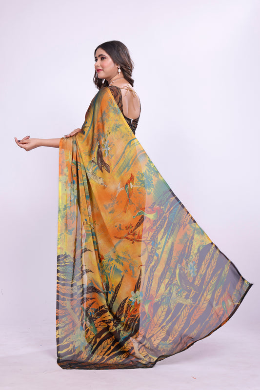 PRINTED FANCY CHIFFON SAREE