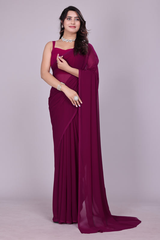 Plain Georgette Saree