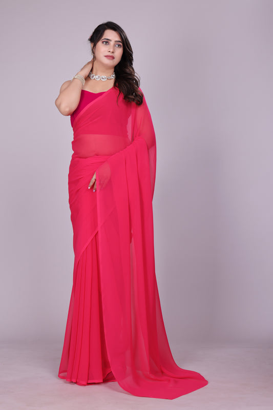 Plain Georgette Saree