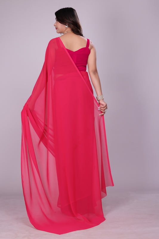 Plain Georgette Saree