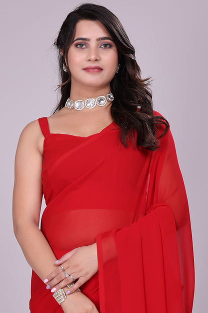Plain Georgette Saree