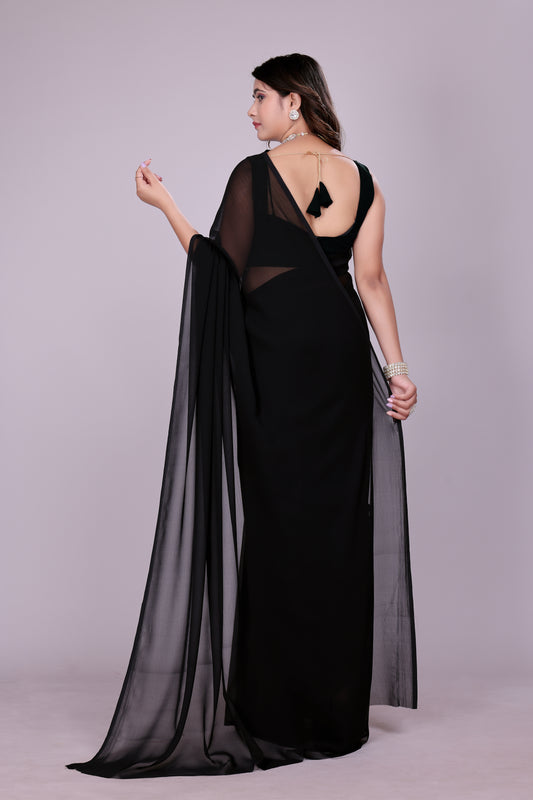 Plain Georgette Saree