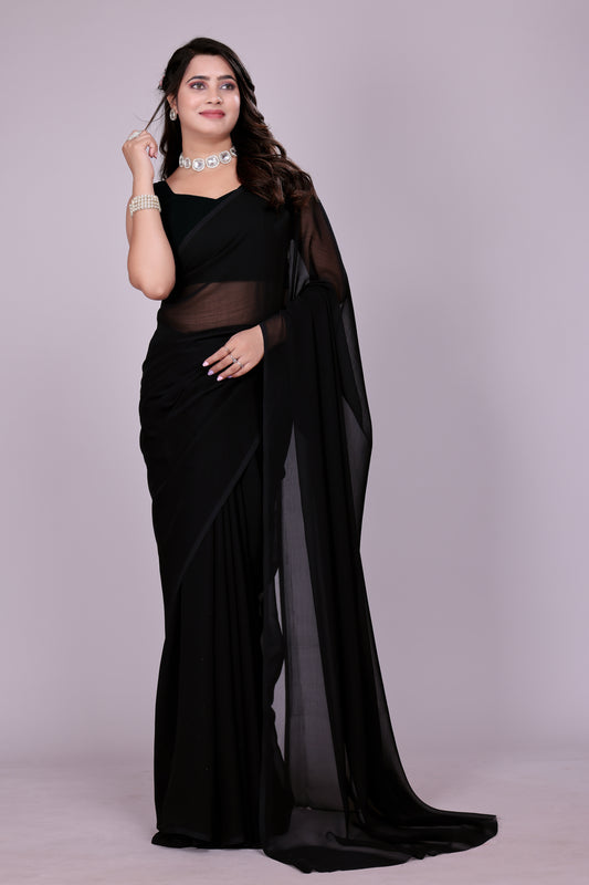 Plain Georgette Saree