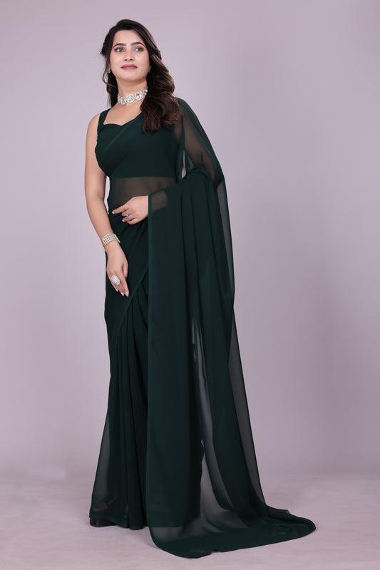 Plain Georgette Saree