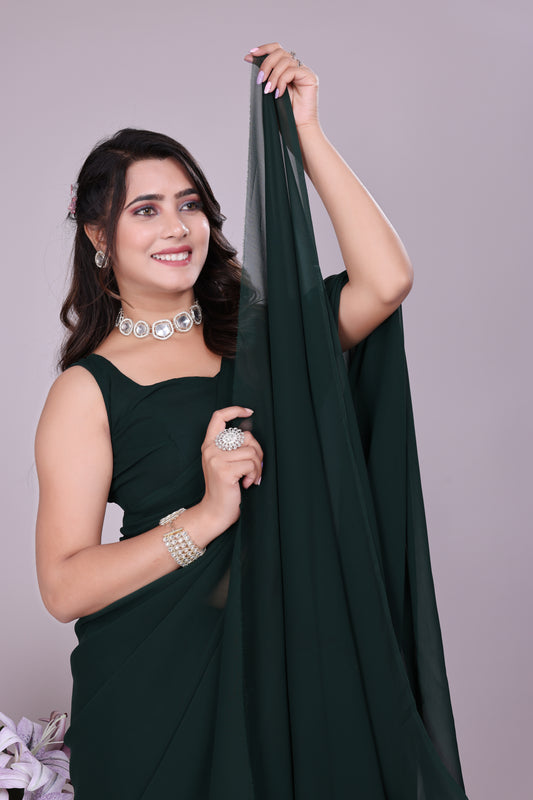 Plain Georgette Saree