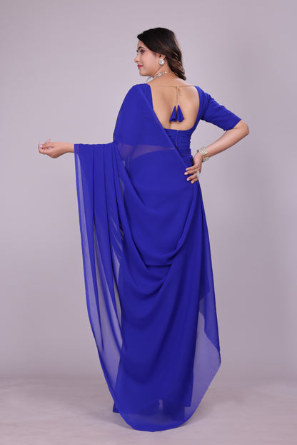 Plain Georgette Saree