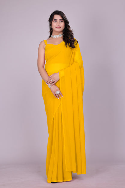 Plain Georgette Saree