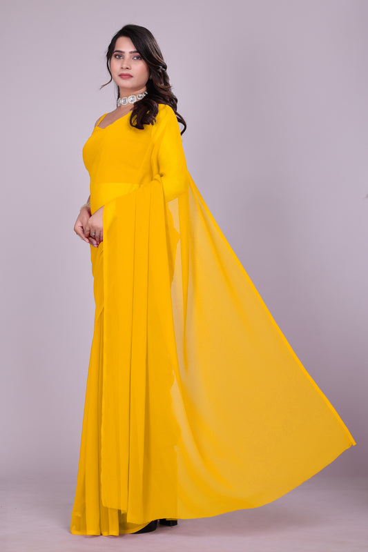 Plain Georgette Saree