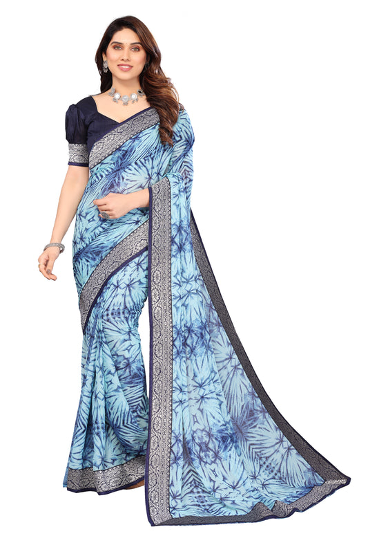 CHIFFON LACE WORK SAREE