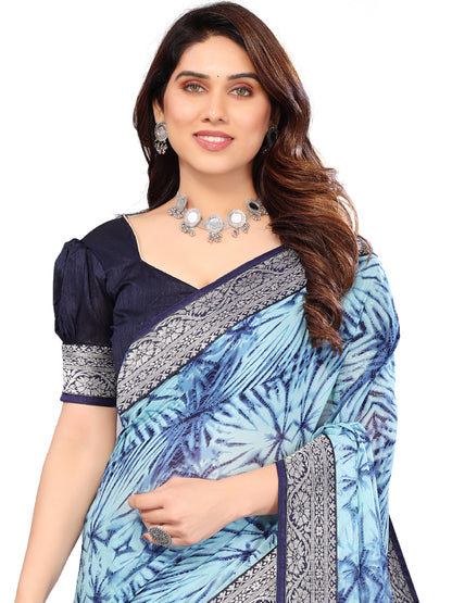 CHIFFON LACE WORK SAREE