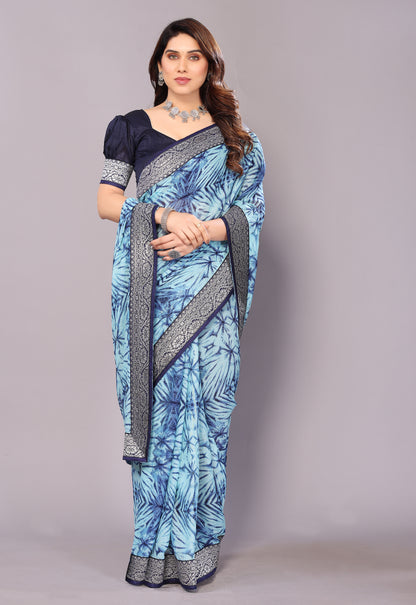 CHIFFON LACE WORK SAREE