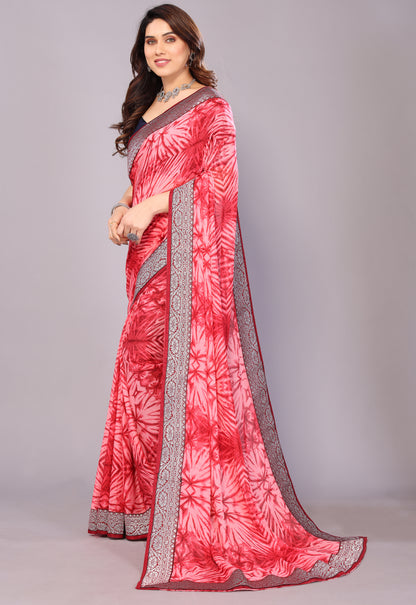 CHIFFON LACE WORK SAREE