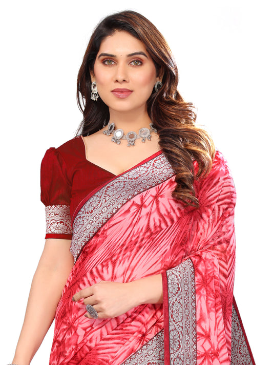 CHIFFON LACE WORK SAREE