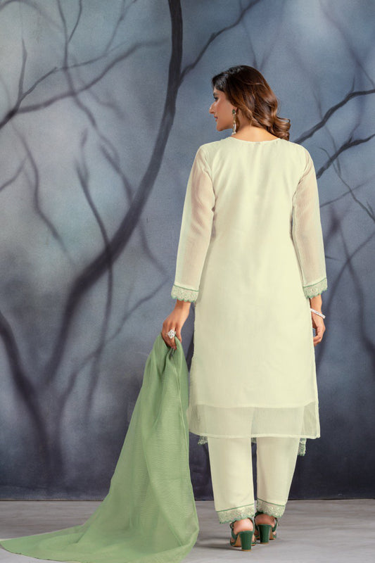 Punjabi Patti design Kurta With Trouser & Duppata