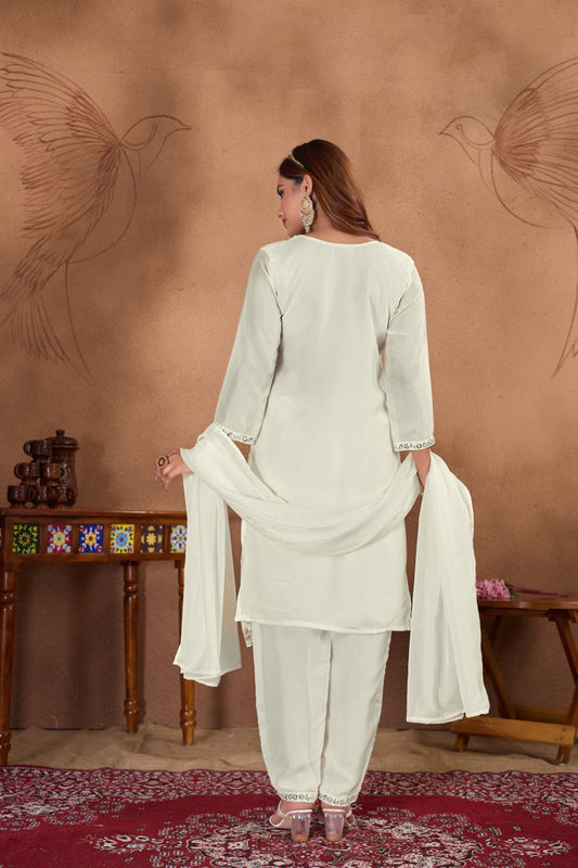 Punjabi Floral design Kurta With Trouser & Duppata