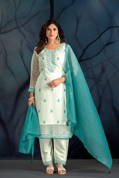 Punjabi Patti design Kurta With Trouser & Duppata