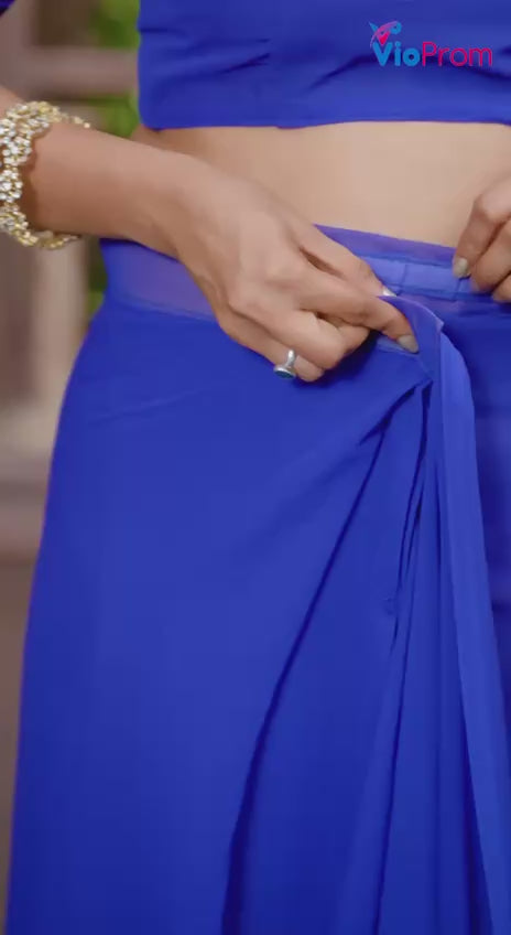 Stone work boder georgette saree